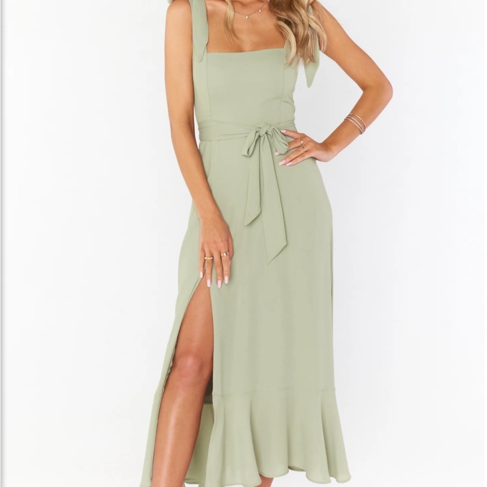 Show Me Your Mumu Claire Midi - Moss Green Crisp